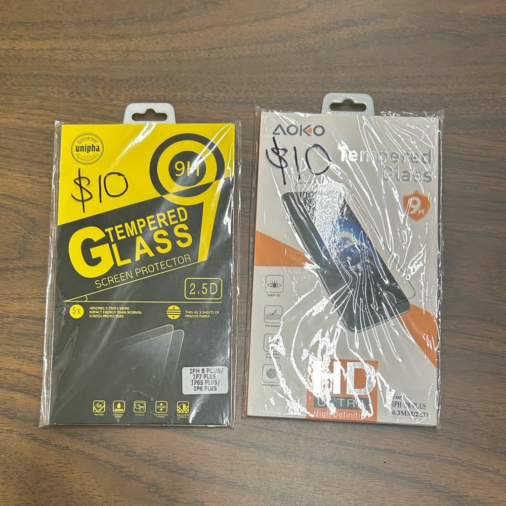 New 2 Tempered Glass Screen Protectors - Clear for IPhone 7 Plus/ 8 Plus